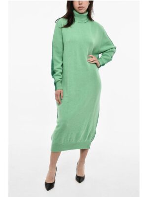 Dsquared² Turtleneck Wool and Cashmere Maxi Dress