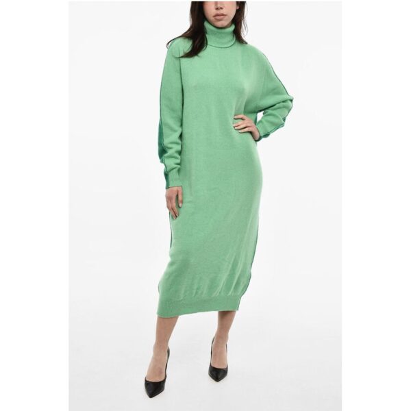 Dsquared² Turtleneck Wool and Cashmere Maxi Dress