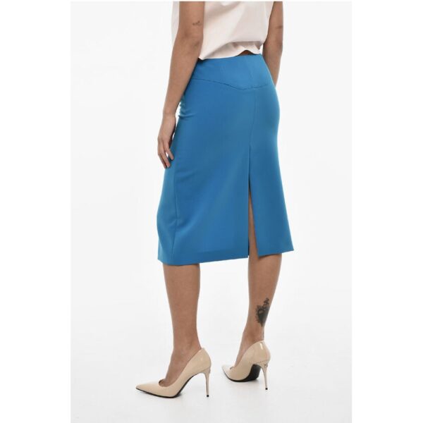 Dsquared² Regular Waist Solid Color Longuette with Frontal Split - Image 2