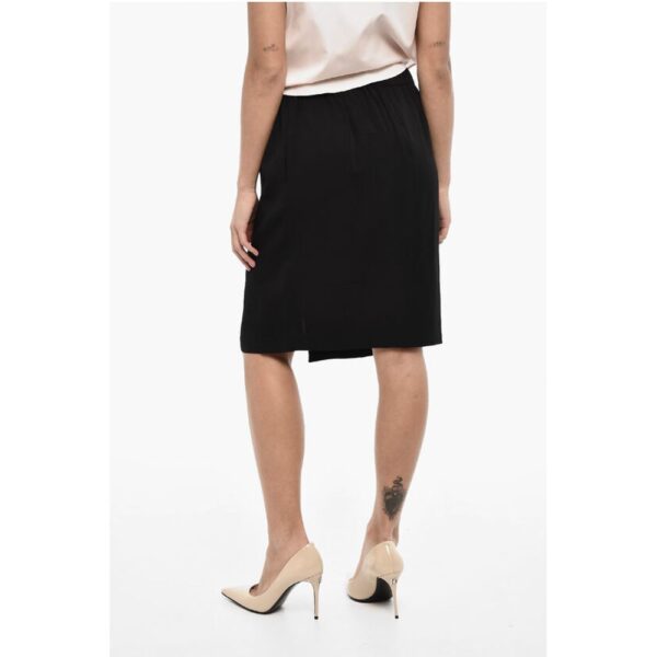 Dsquared² Solid Color Longuette With Leather Belt and Frontal Split - Image 2
