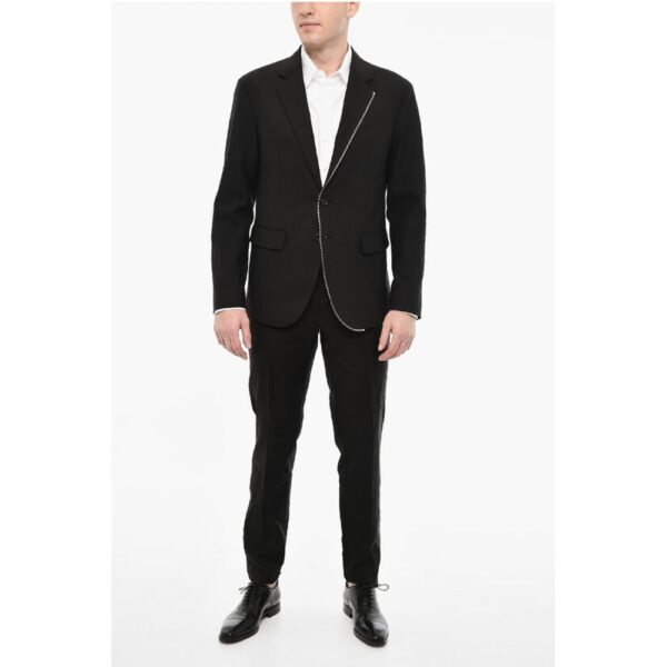Dsquared² Wool Blend Single Breasted Blazer With Zip Details - Image 4