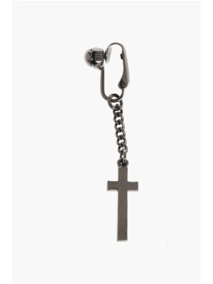 Dsquared² Metal Single Clip-On JESUS Earring with Cross-Shaped Pendant