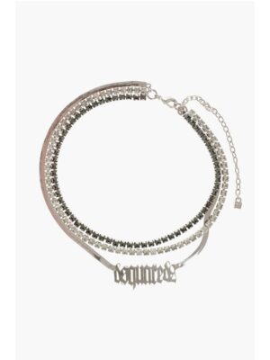 Dsquared² Metal GOTHIC Necklace with Rhinestone Embellishment