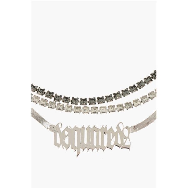 Dsquared² Metal GOTHIC Necklace with Rhinestone Embellishment - Image 2