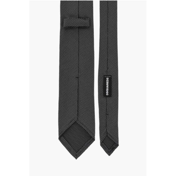 Dsquared² Silk Tie with Micro Patterns - Image 3