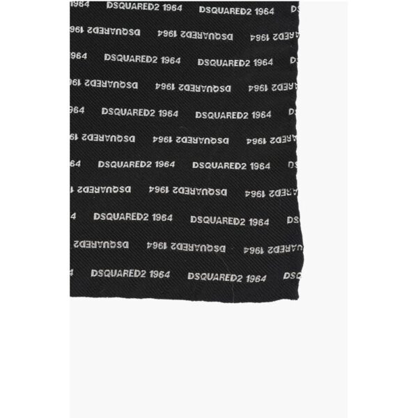 Dsquared² Silk Pocket Square with All-Over Logo - Image 2