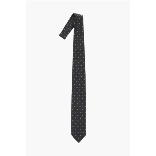 Dsquared² Silk Tie with Flowers Embroideries