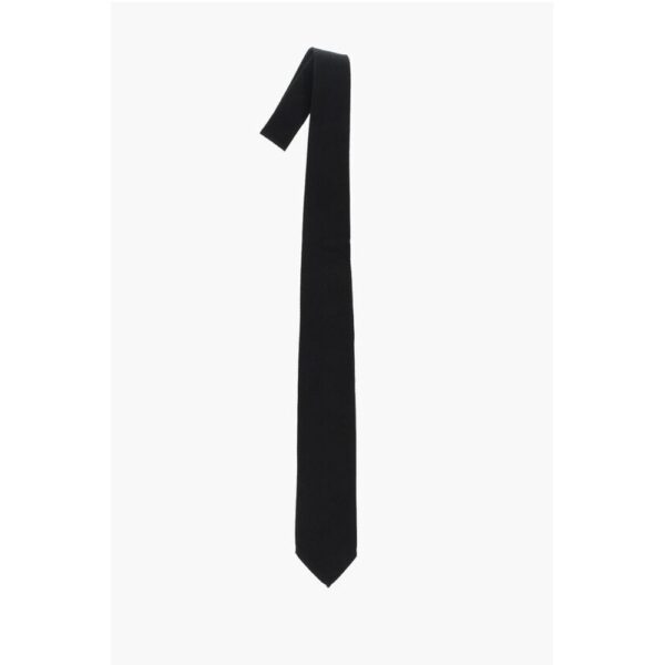 Dsquared² Solid Color Silk Tie with Micro Patterns - Image 2