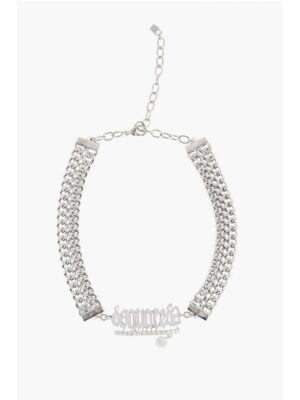 Dsquared² Metal Choker Necklace with Rhinestone Embellished Detail