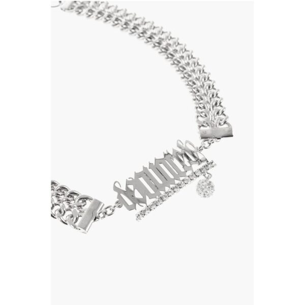 Dsquared² Metal Choker Necklace with Rhinestone Embellished Detail - Image 2