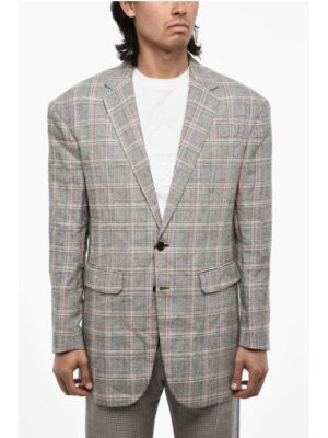 Dsquared² Flap Pockets Districh Check 2 Buttons Blazer