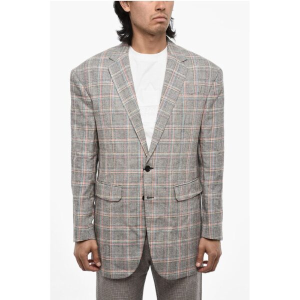 Dsquared² Flap Pockets Districh Check 2 Buttons Blazer