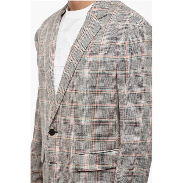 Dsquared² Flap Pockets Districh Check 2 Buttons Blazer - Image 3
