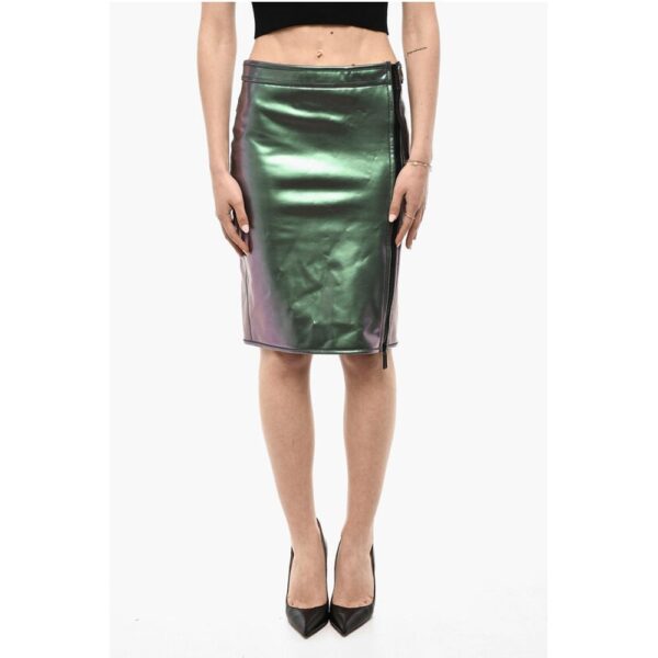 Dsquared² Iridescent Motif Longuette Skirt With Zipped Closure