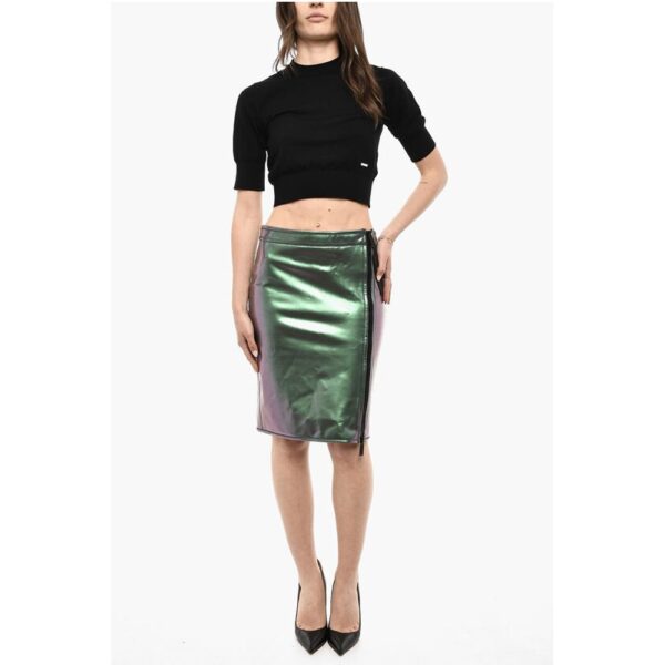 Dsquared² Iridescent Motif Longuette Skirt With Zipped Closure - Image 4