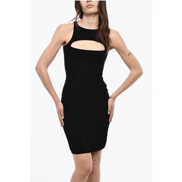 Dsquared² Solid Color Bodycon Dress with Cut Out Details - Image 5