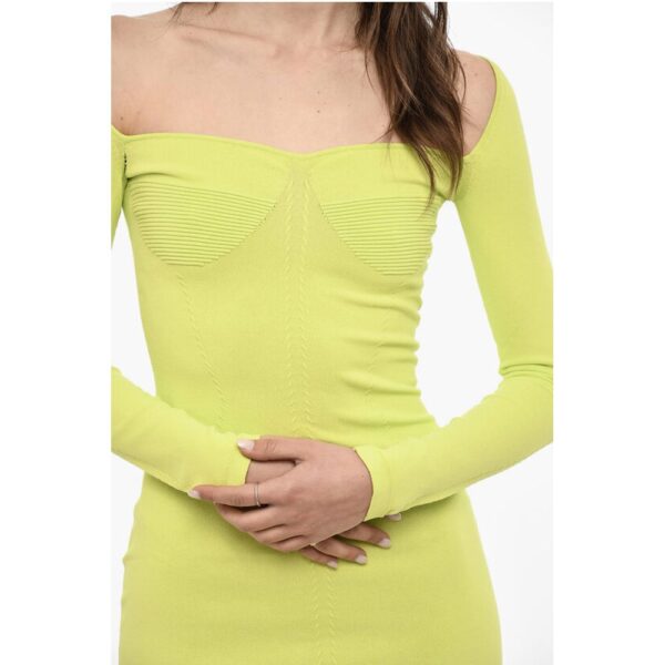 Dsquared² Solid Color Bodycon Dress with Draped Details - Image 3