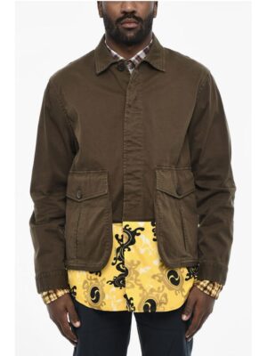 Dsquared² Cotton Blazer with Silk Details and Logoed Buttons
