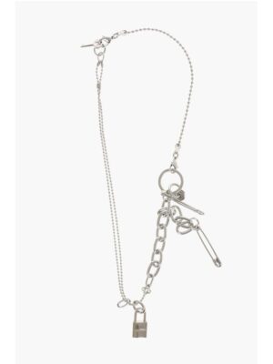 Dsquared² Silver-Tone Effect Metal Necklace with Pendants