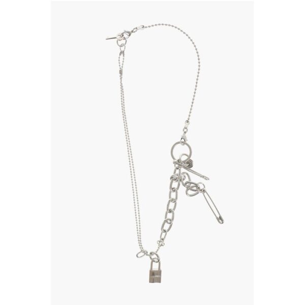 Dsquared² Silver-Tone Effect Metal Necklace with Pendants