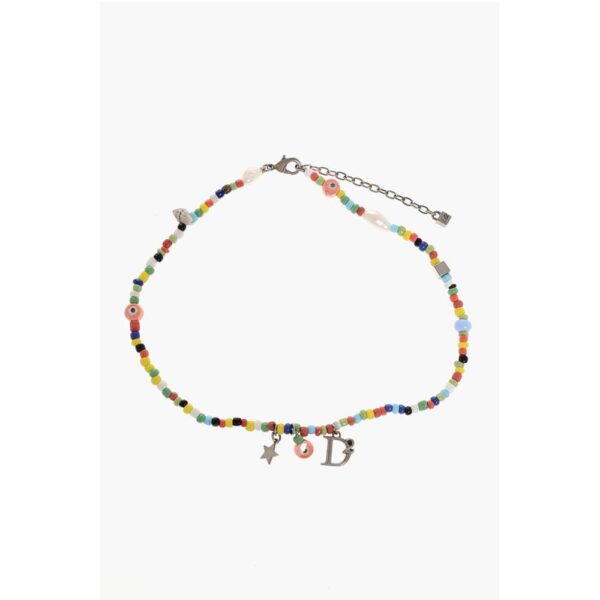 Dsquared² Multicolor Beaded Necklace with Charms