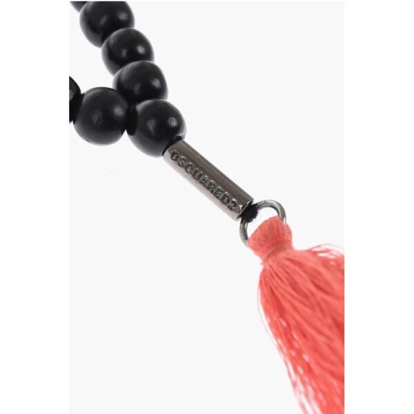 Dsquared² Wooden Necklace with Decorative Tassel - Image 3
