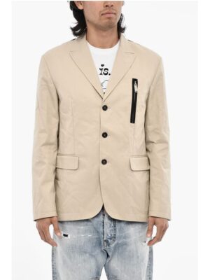 Dsquared² Wool Blend 3 Buttons Blazer with Zip and Flap Pockets