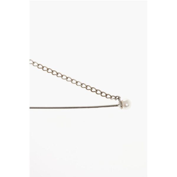 Dsquared² Metal Pin with Silver-Tone Chain and Bead Detail - Image 2