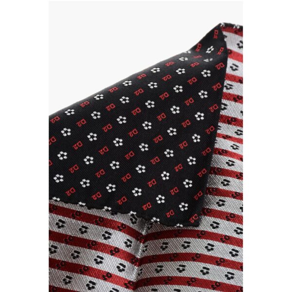 Dsquared² Silk Pocket Square with All-Over Monogram - Image 3
