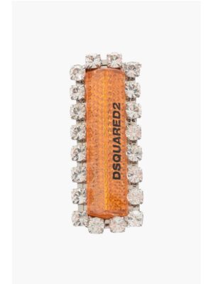 Dsquared² Metal D2 REFLECTOR Pin Embellished with Rhinestones