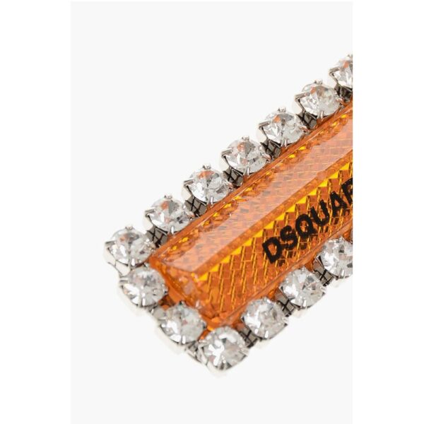 Dsquared² Metal D2 REFLECTOR Pin Embellished with Rhinestones - Image 3