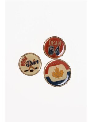 Dsquared² Set of 3 Logoed Metal Pins