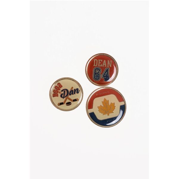 Dsquared² Set of 3 Logoed Metal Pins