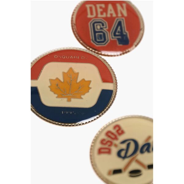 Dsquared² Set of 3 Logoed Metal Pins - Image 3