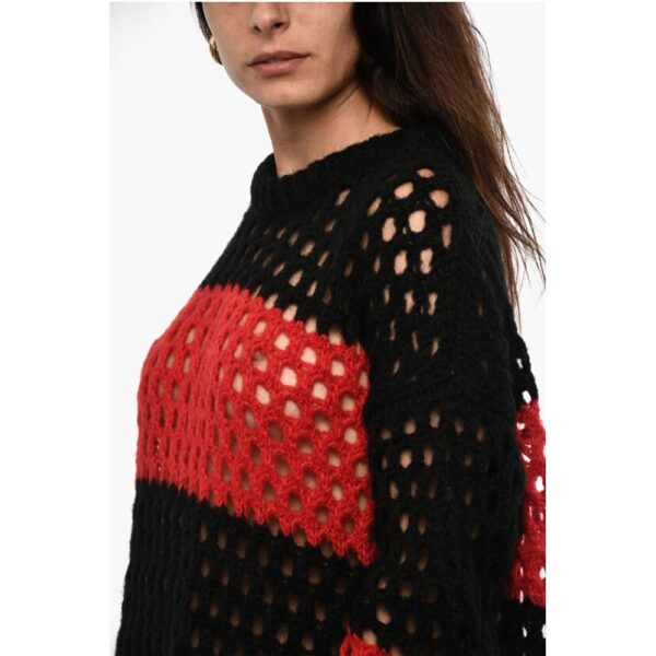 Dsquared² Openwork Knitted Striped Maxi Dress - Image 3
