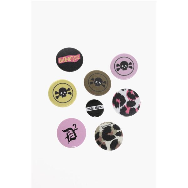 Dsquared² Set of 8 Multicolor Patterned Pins