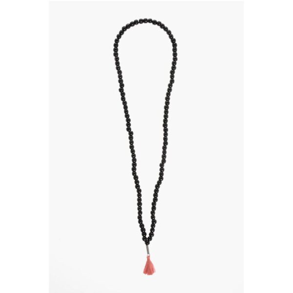 Dsquared² Solid Color Beaded Tassel Necklace