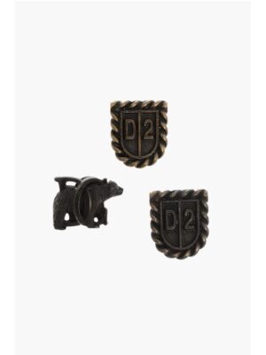 Dsquared² Set of 3 COWBOY Logoed Metal Pins