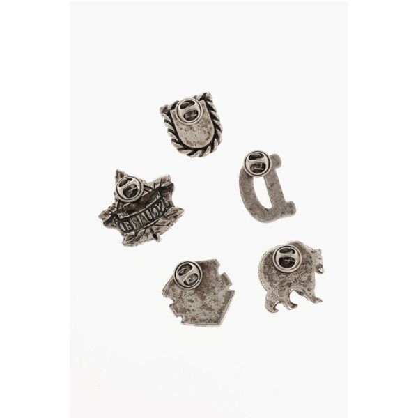Dsquared² Set of 6 Silver-Tone Metal Brooches - Image 2