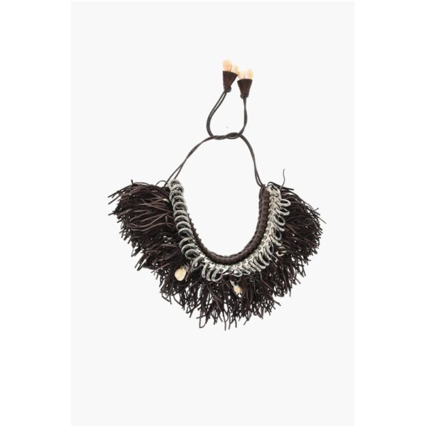 Dsquared² Metal AFRICAN HYENA Plastron Necklace with Fringes and Charm
