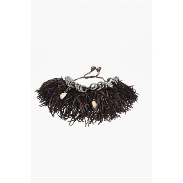 Dsquared² Metal AFRICAN HYENA Plastron Necklace with Fringes and Charm - Image 2