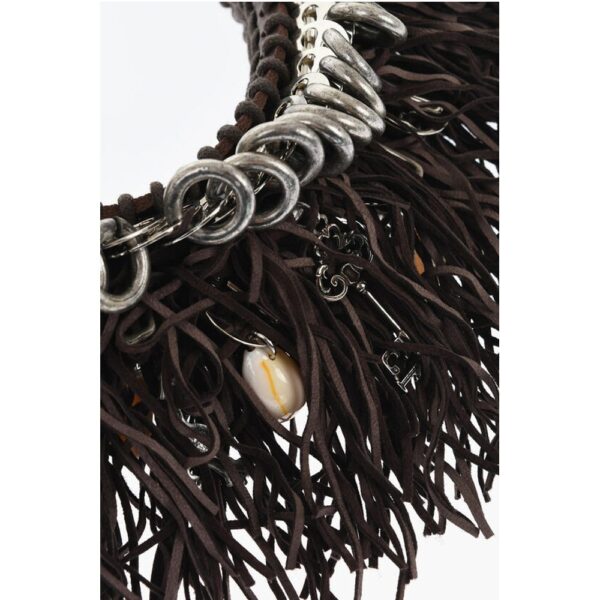 Dsquared² Metal AFRICAN HYENA Plastron Necklace with Fringes and Charm - Image 3