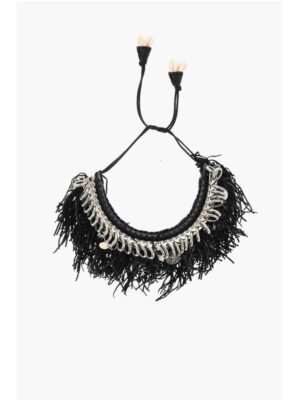 Dsquared² Metal AFRICAN HYENA Plastron Necklace with Fringes and Charm