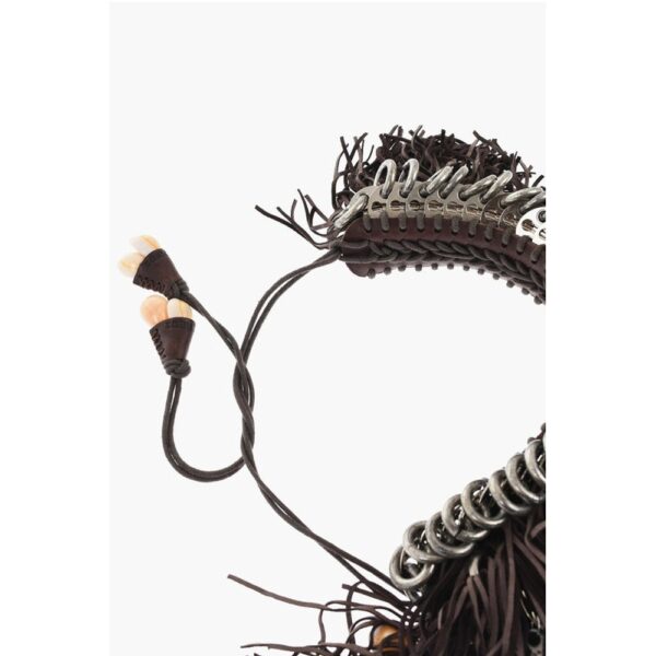 Dsquared² Metal AFRICAN HYENA Plastron Necklace with Fringes and Charm - Image 4