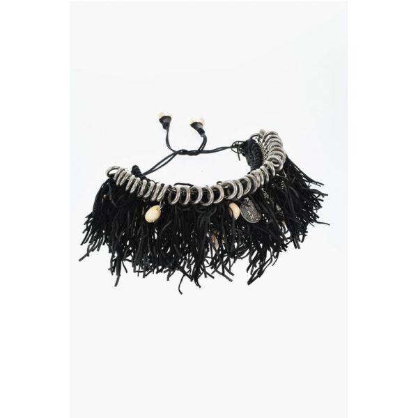 Dsquared² Metal AFRICAN HYENA Plastron Necklace with Fringes and Charm - Image 2