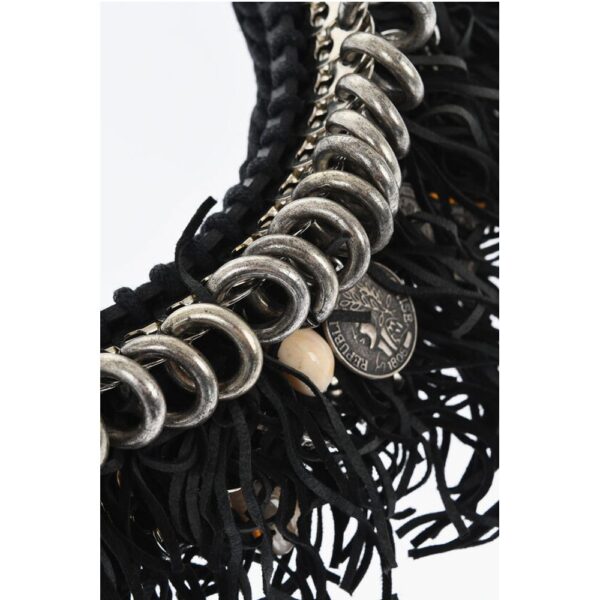 Dsquared² Metal AFRICAN HYENA Plastron Necklace with Fringes and Charm - Image 3
