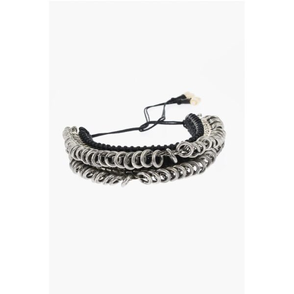Dsquared² Metal AFRICAN HYENA Plastron Necklace with Leather Trim - Image 2