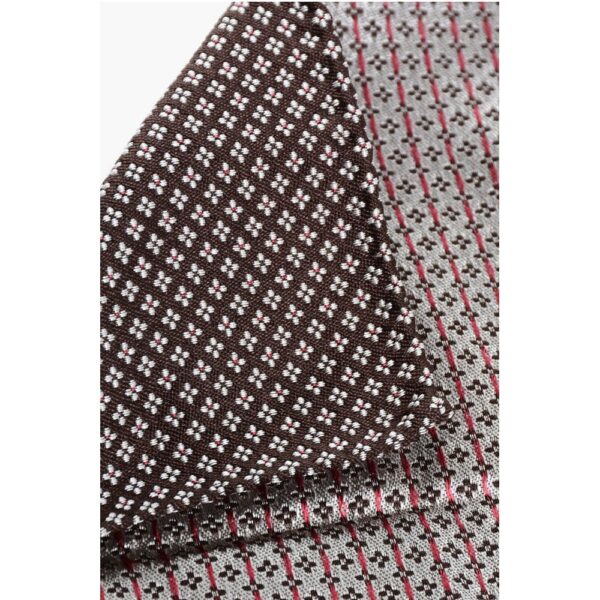 Dsquared² Silk Pocket Square with Floral Jacquard Motif - Image 3