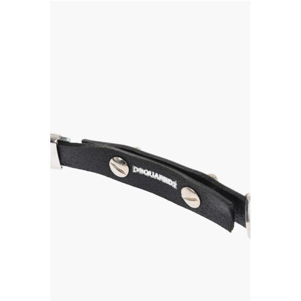 Dsquared² Mirrored Leather Necklace - Image 4