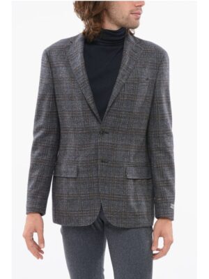 Nino Danieli Tartan Half-Lined Wool Blazer With Flap Pockets